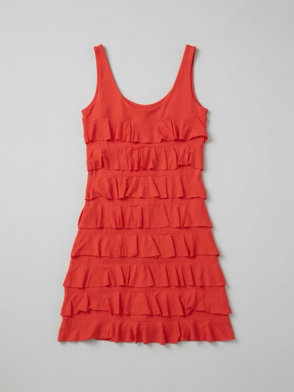 Ruffle Tiered Mini Dress - Red